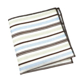 Blue Brown Striped Pocket Square