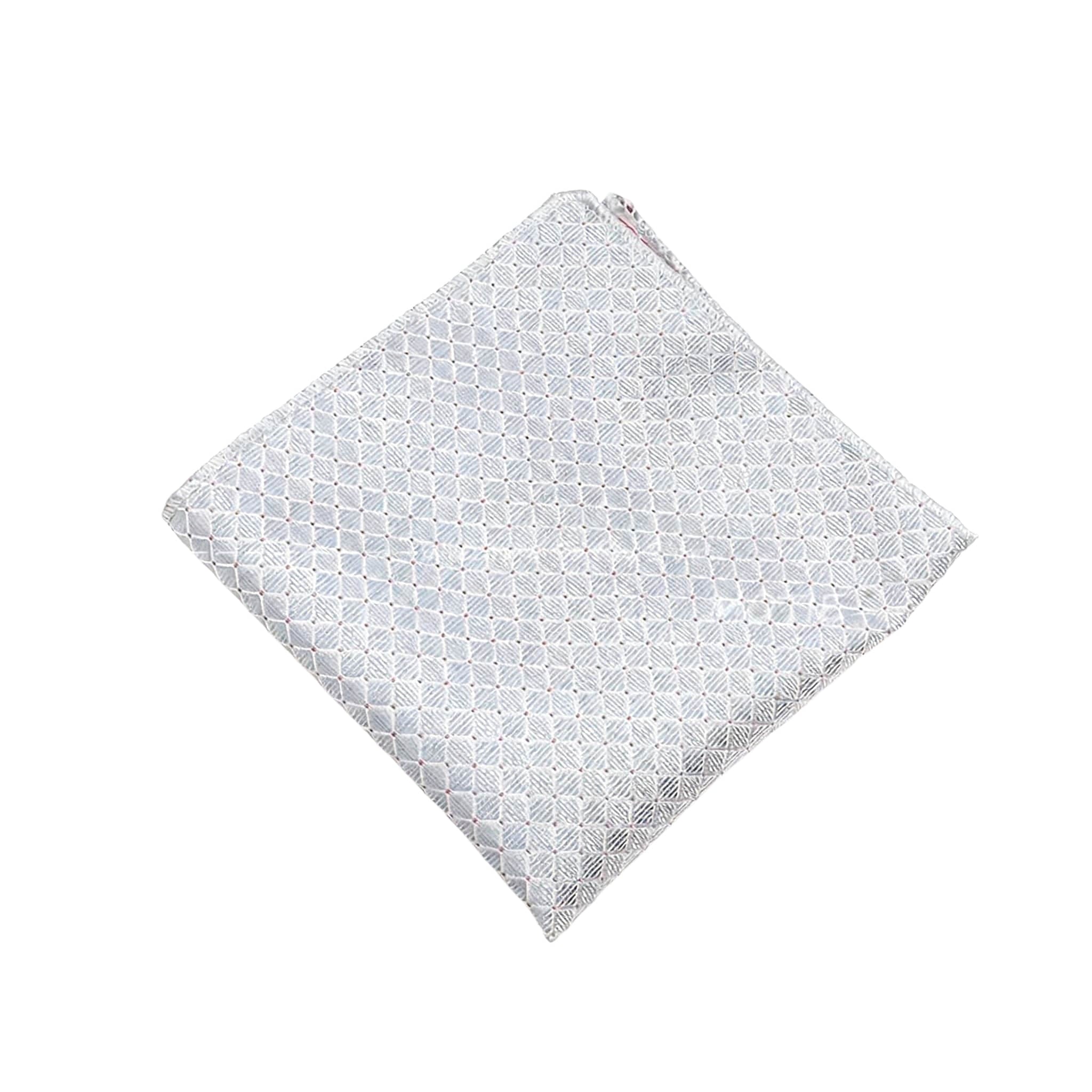 Gray Red Geometric Pocket Square