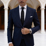 Black With Red White Square Necktie