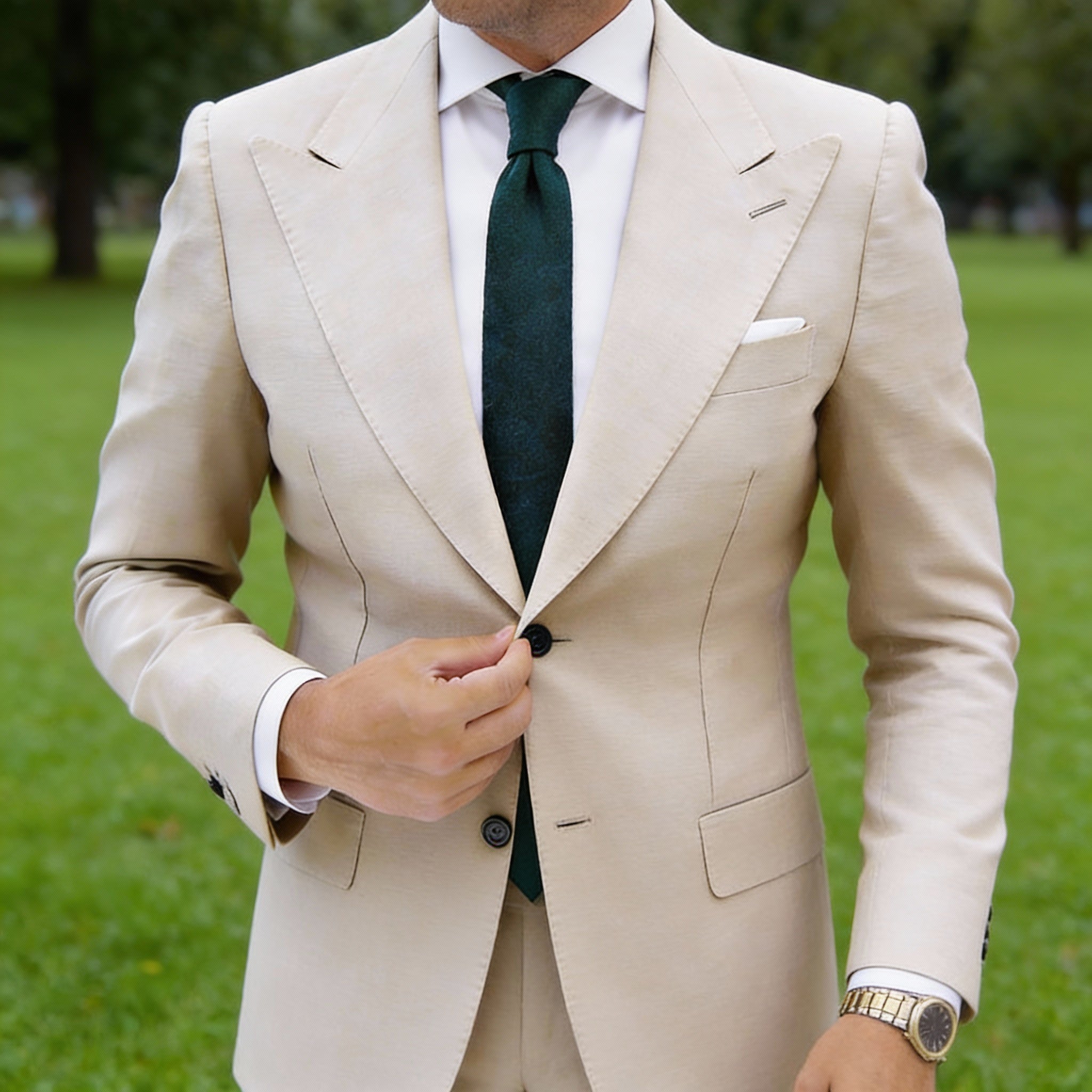 Dark Green Solid Necktie