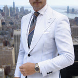 Gray With Brown Blue Stripe Necktie