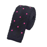 Black Pink Dot Knitted Tie
