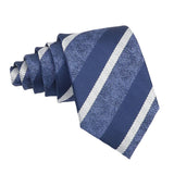 Navy Blue Necktie with White Stripes