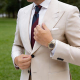 Blue With Maroon Herringbone Necktie