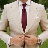 Burgundy With Subtle Striped Necktie