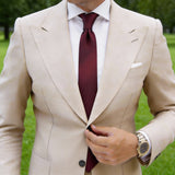 Burgundy With Subtle Striped Necktie