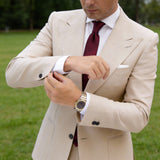 Burgundy With Subtle Striped Necktie