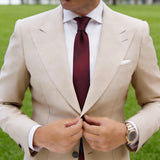 Burgundy With Subtle Striped Necktie