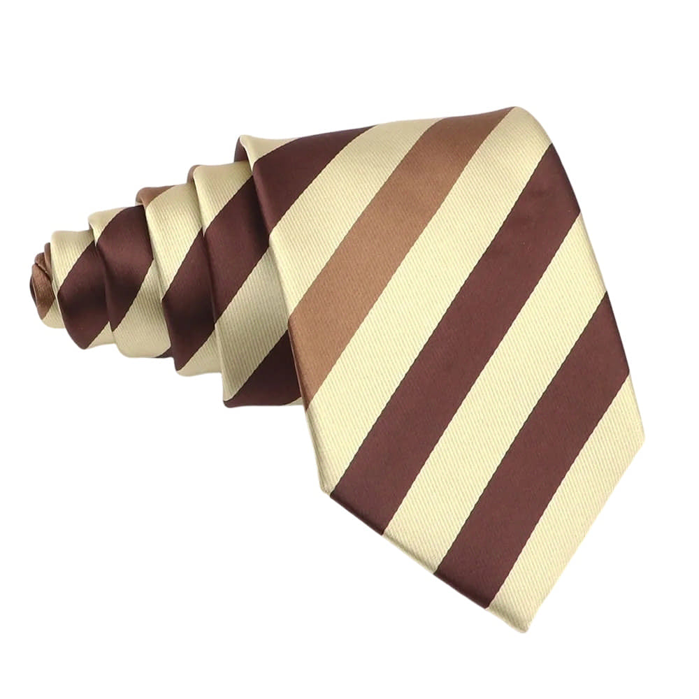 Beige Brown Striped Necktie