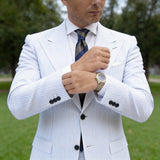 Navy Blue With Gold Striped Necktie