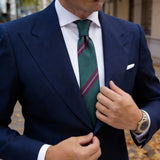 Dark Green with Purple & Silver Stripes Necktie