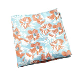 Light Blue Orange Floral Pocket Square