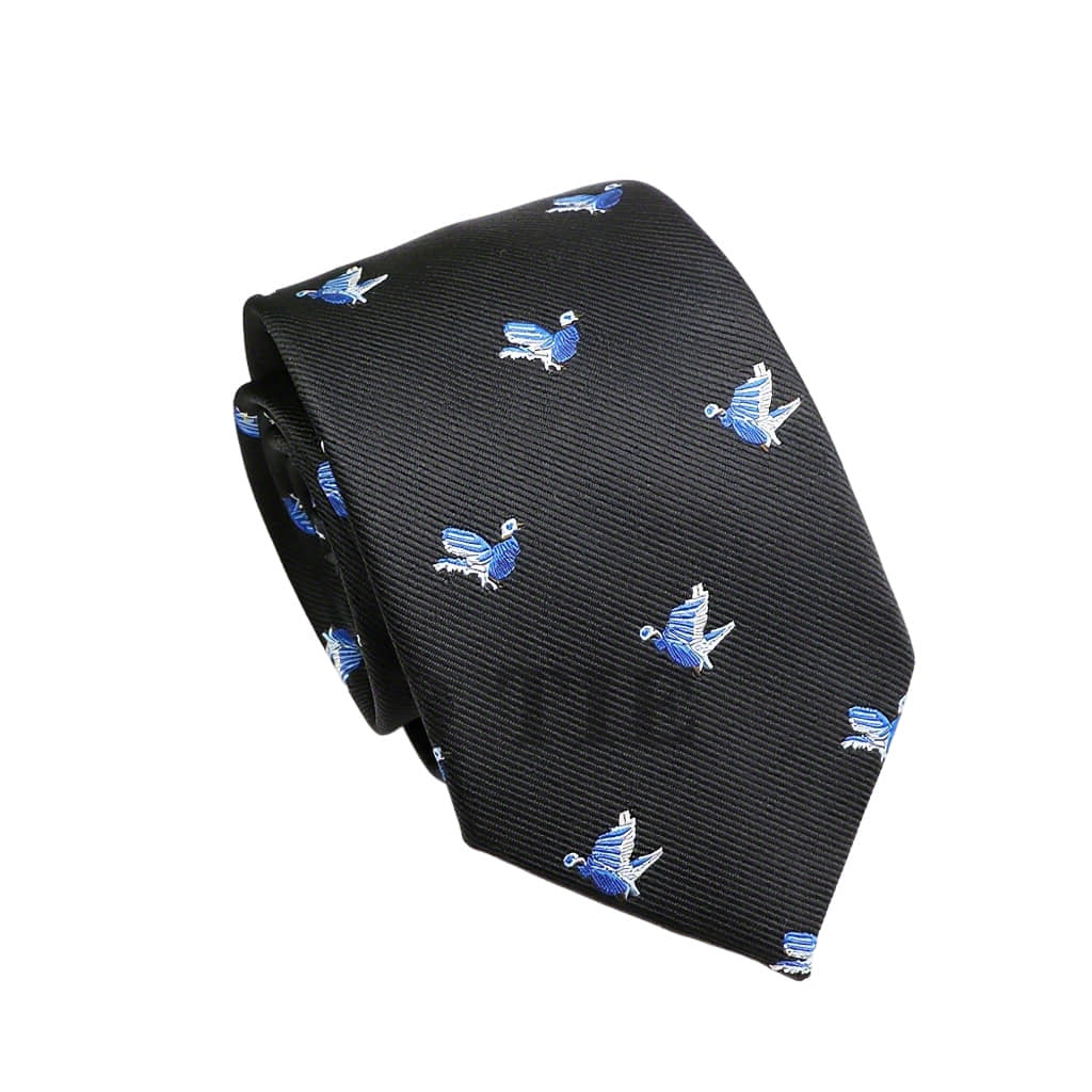 Black Blue Bird Necktie