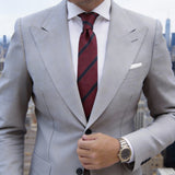 Red With Blue Stripes Necktie