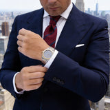 Red With Blue Stripes Necktie