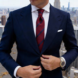 Red With Blue Stripes Necktie