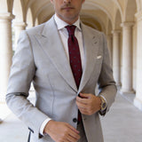 Maroon Necktie With Blue Animal Patterns