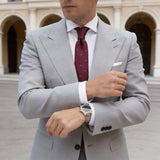 Maroon Necktie With Blue Animal Patterns