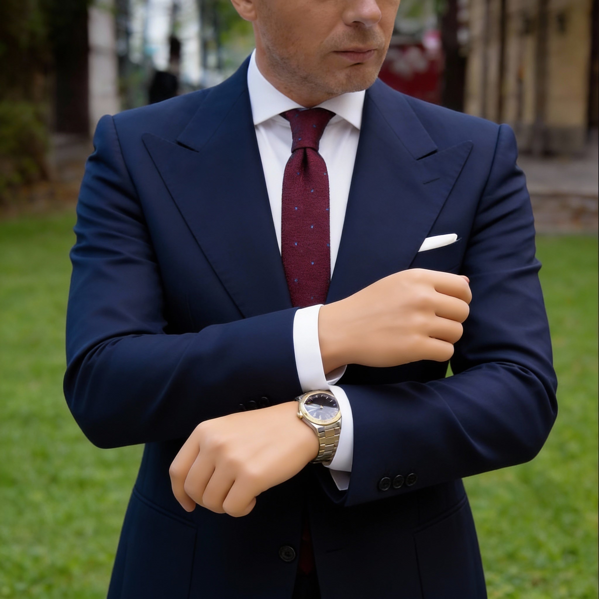 Red With Blue Dots Necktie