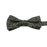 Black Green Floral Bowtie