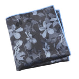 Black Gray Floral Pocket Square