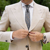 Dark Gray with Orange-White Paisley Necktie