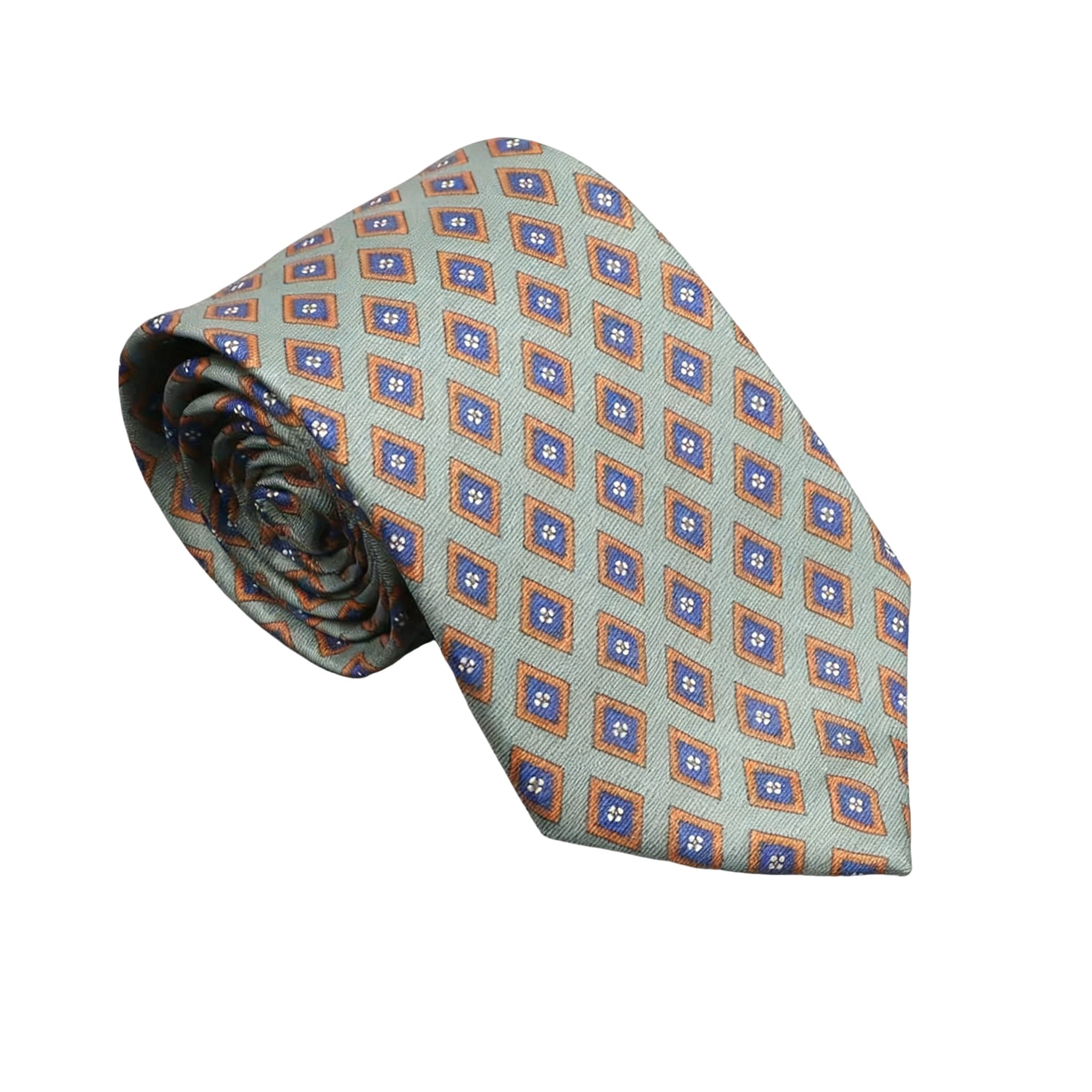 Green Orange Diamond Necktie