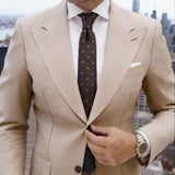 Brown With White Small Paisley Necktie