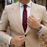 Red Necktie With Blue And Yellow Diamonds