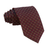 Burgundy Gold Geometric Necktie