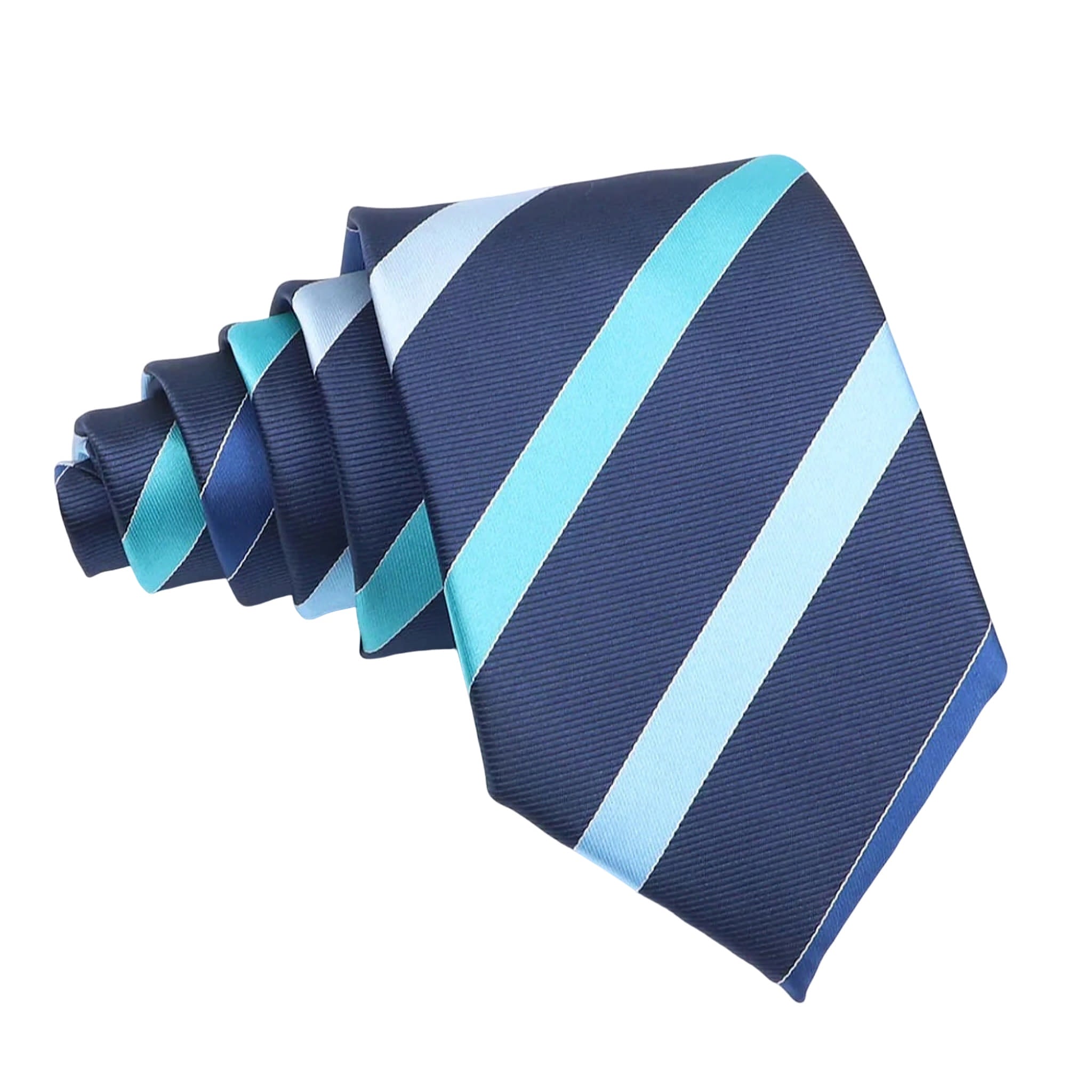 Dark Blue With Light Blue Striped Necktie