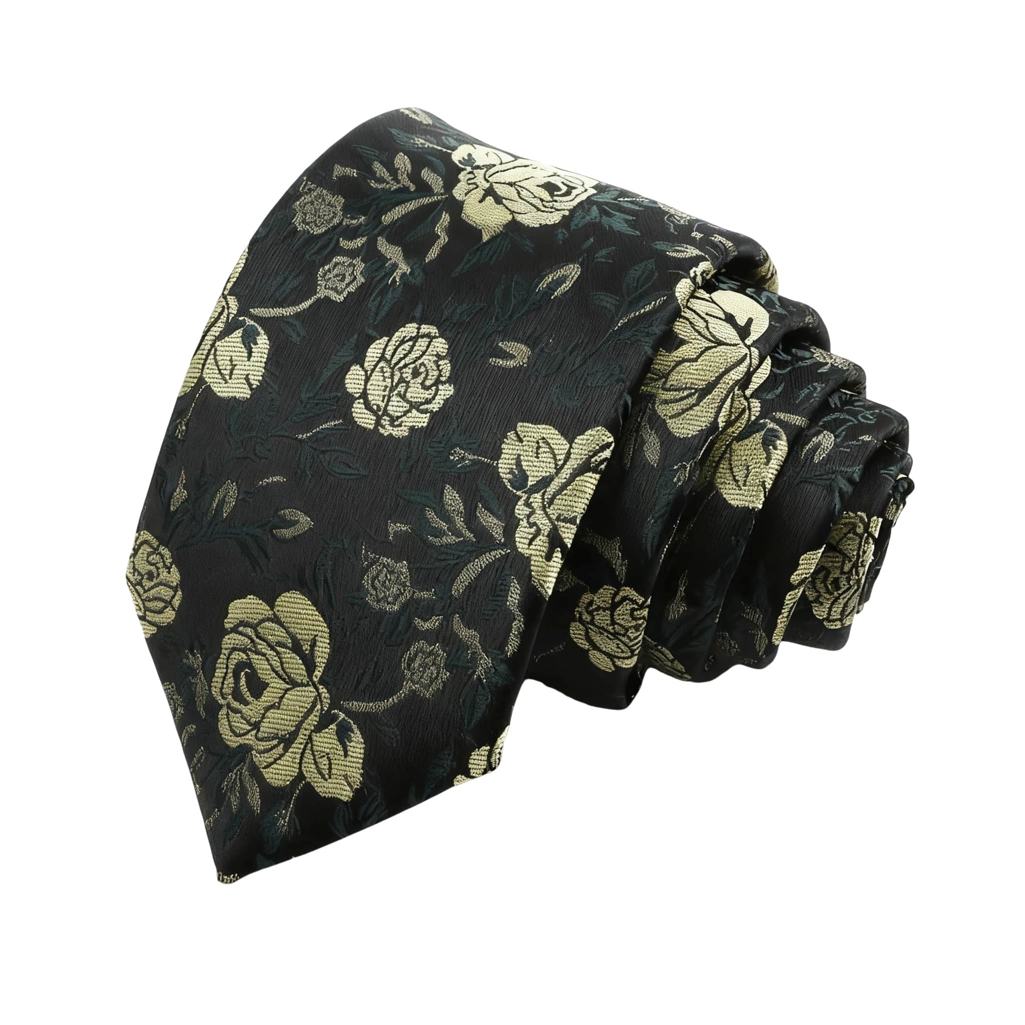 Black Gold Floral Necktie