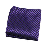 Purple Black Checkered Pocket Square