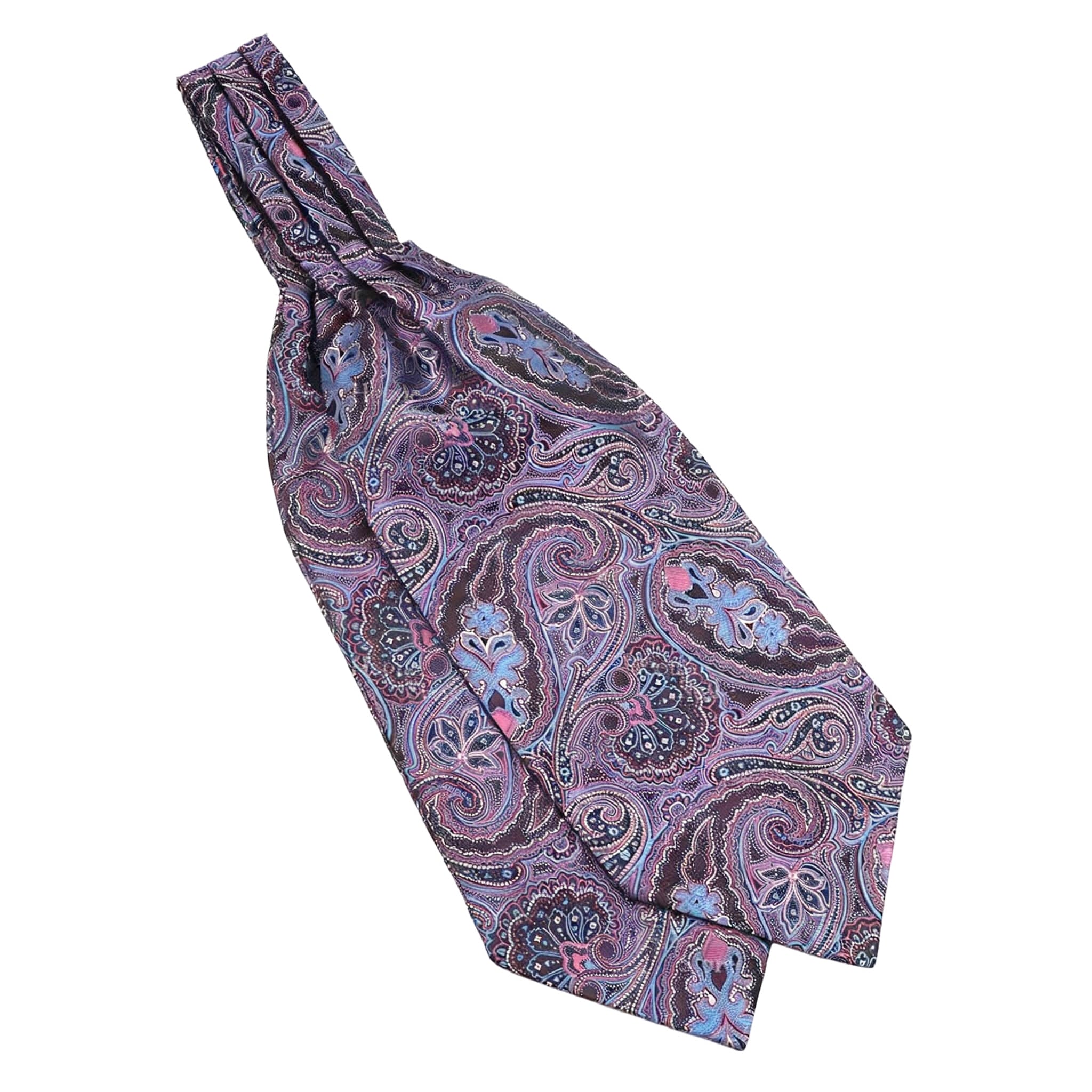 Purple Blue Paisley Ascot