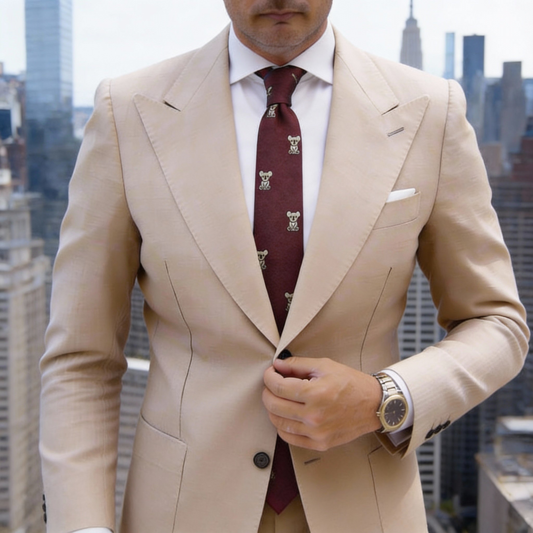 Navy Blue With Multicolor Duck Necktie