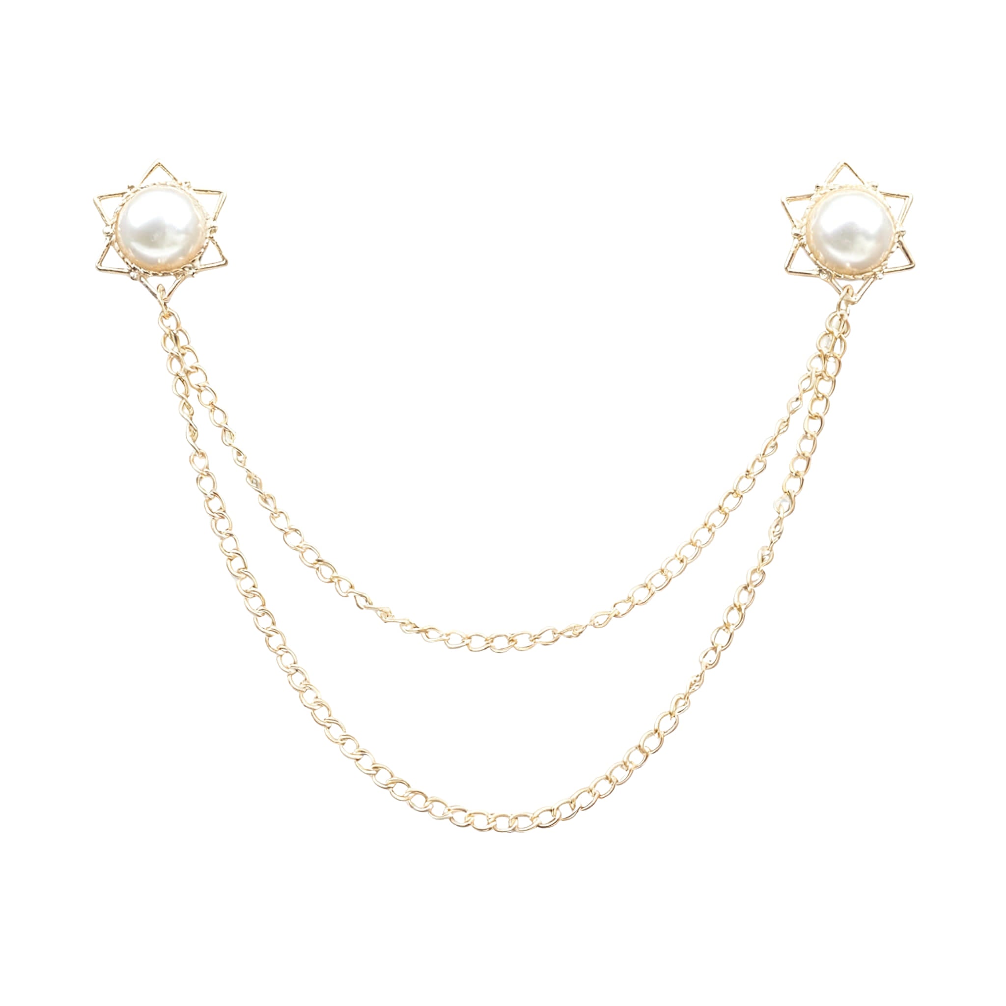 Gold White Star Lapel Pin