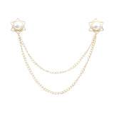 Gold White Star Lapel Pin