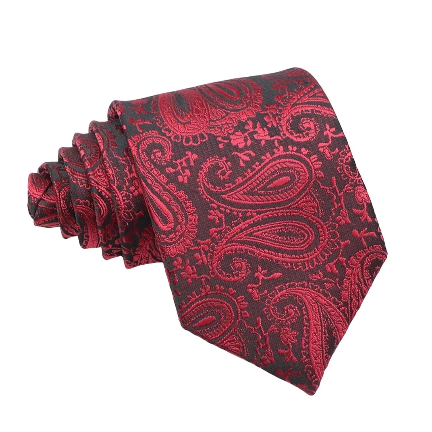 Black with Red Paisley Necktie