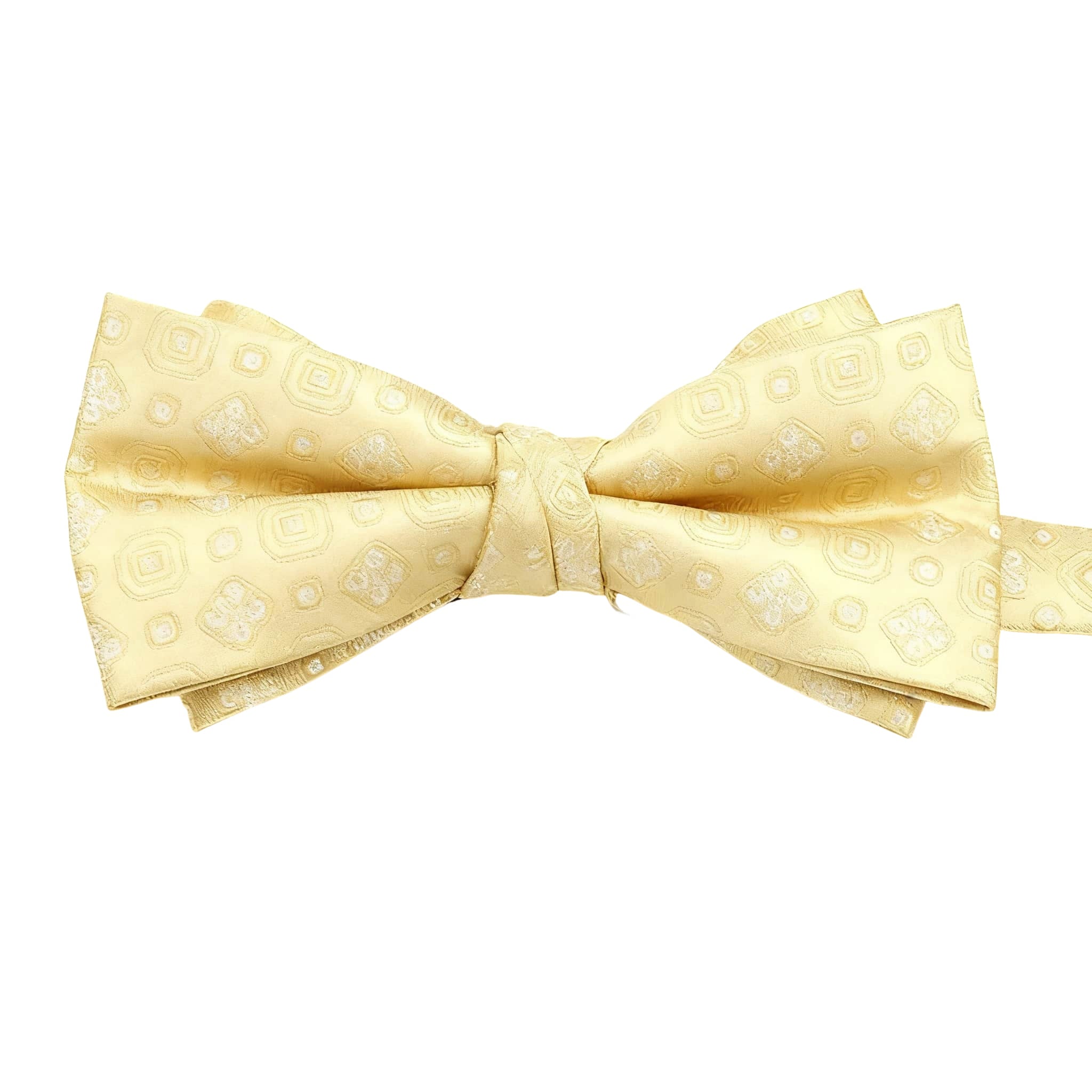 Pale Yellow White Geometric Bowtie