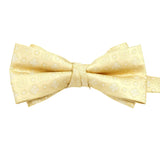 Pale Yellow White Geometric Bowtie