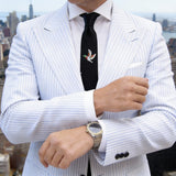 Black With White Duck Necktie