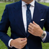 Navy Blue With Teal Dinosaur Necktie