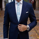 Blue With White Circuit Necktie