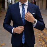 Blue With Blue Leaf Necktie