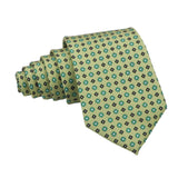Green Black Floral Necktie