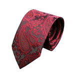 Gray Red Paisley Necktie