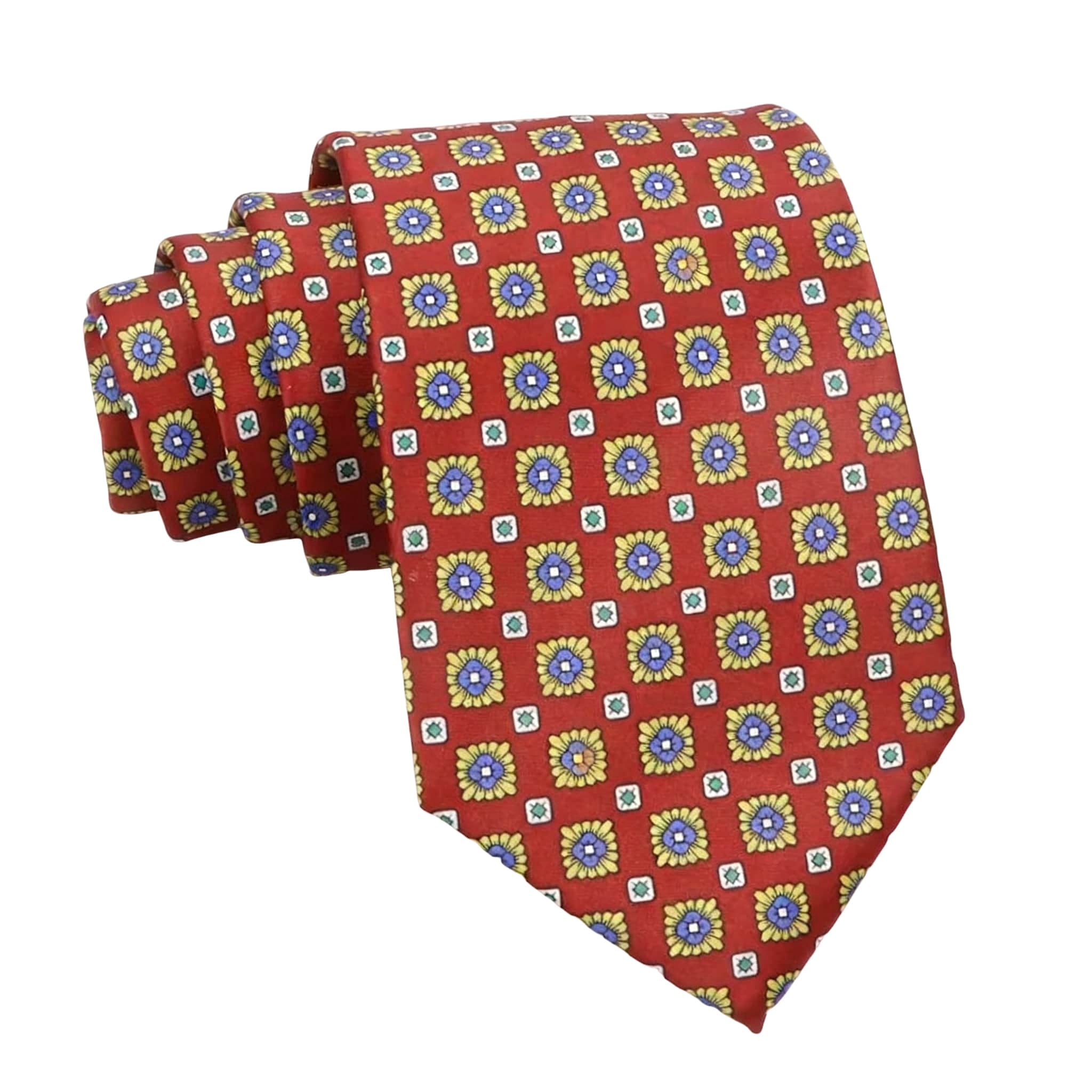 Red Yellow Floral Necktie