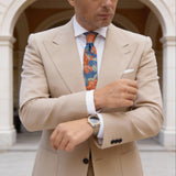 Blue With Red Floral Necktie