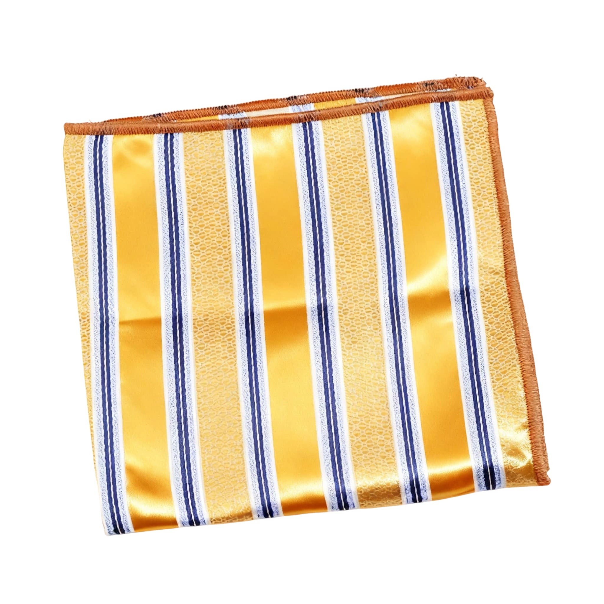 Yellow Blue Striped Pocket Square