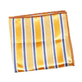 Yellow Blue Striped Pocket Square